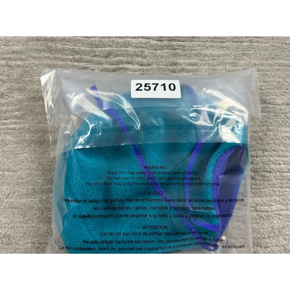 Columbia Earflap Hat Youth L/XL Purple Blue‎ Teal Reversible Fleece Made in USA